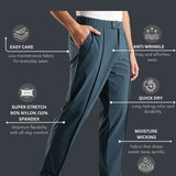 Men's Pintuck Pants with Double Button & Zipper Closure