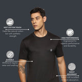 Men Cotton feel Super Stretchy Slim fit Polyester T Shirt