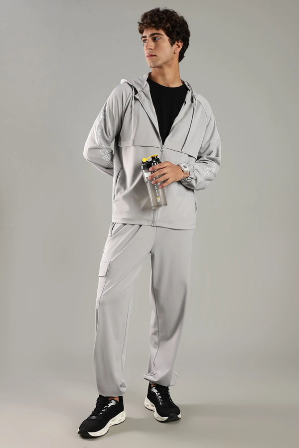 Men’s Raglan Hoodie & Jogger Set with Zipper Pockets & Flap Detail