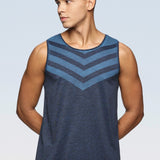Men Slim Fit Sleeveless Tank Top with Arrow Print at Chest