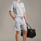 Comfortable Elastic Waistband Shorts Relaxed Fit with Functional Front Patch Pockets