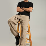 Men's Woven Boxy Jogger with Zipper Pocket