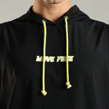 Men's Sleeveless Hoodie with Kangaroo Pocket & Neon Drawstring