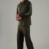 Men’s Raglan Hoodie & Jogger Set with Zipper Pockets & Flap Detail