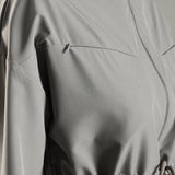 Women's Woven Jacket with High V-Neck & Zipper Opening