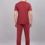 Activewear-inspired red co-ord set for men in wrinkle-resistant fabric