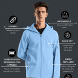 Men's All-Weather Water-Repellent Hoodie Jacket with Thumb hole