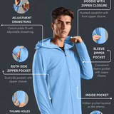 Men's All-Weather Water-Repellent Hoodie Jacket with Thumb hole