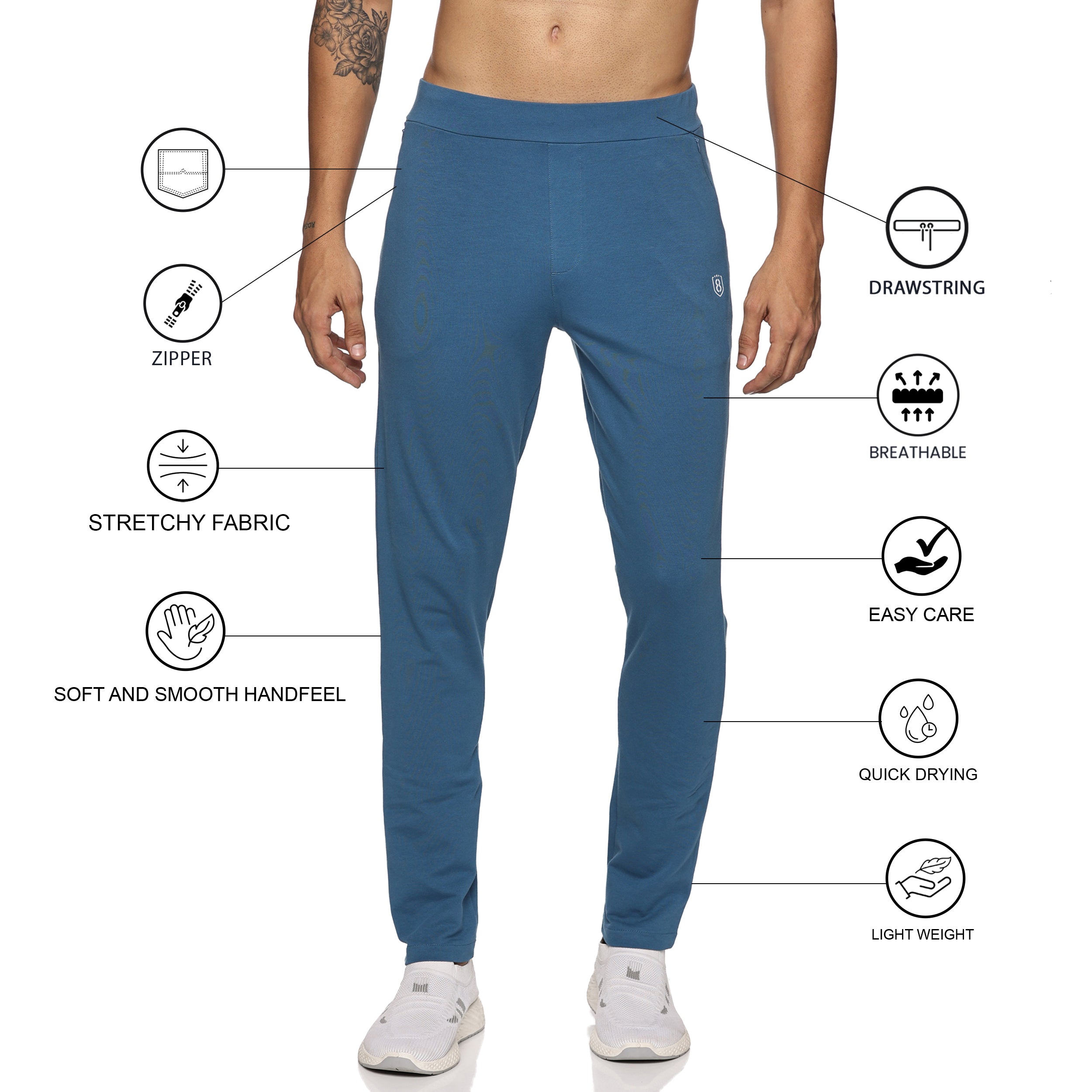 Athleisure-inspired blue pants for men – stylish and functional