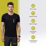 Men's Outdoor T-Shirt with Nylon Zipped Pocket