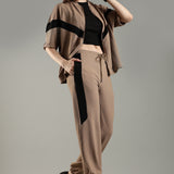 Women’s Half Sleeve V-Neck Textured Zipper Jacket