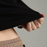 Women's High-neck Corset Top with Raglan Sleeves