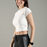 Women's High-neck Corset Top with Raglan Sleeves