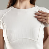 Women's High-neck Corset Top with Raglan Sleeves
