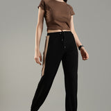 Women's High-neck Corset Top with Raglan Sleeves