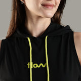 Women’s Sleeveless Hoodie with Adjustable Waist and Kangaroo Pocket