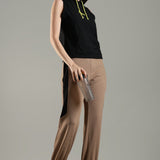 Women’s Sleeveless Hoodie with Adjustable Waist and Kangaroo Pocket