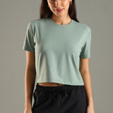 Women’s super stretchy ultra soft sweat wicking Nylon crop top
