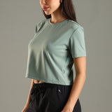 Women’s super stretchy ultra soft sweat wicking Nylon crop top