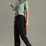 Women’s super stretchy ultra soft sweat wicking Nylon crop top