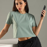 Women’s super stretchy ultra soft sweat wicking Nylon crop top