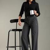 Women's Everyday Multipocketed Workleisure Pants with Zipper and button closure