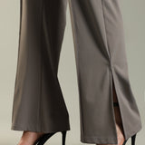 Women's Flared Workleisure Pant with Wide Bell Bottom Slit & Hollywood Waistband