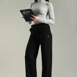 Women's Everyday Multipocketed Workleisure Pants with Zipper and button closure