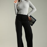 Women's Everyday Multipocketed Workleisure Pants with Zipper and button closure