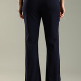DOMIN8 Women Flared Mid-Rise Trousers