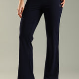 DOMIN8 Women Flared Mid-Rise Trousers