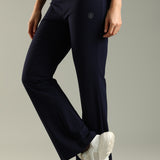 DOMIN8 Women Flared Mid-Rise Trousers