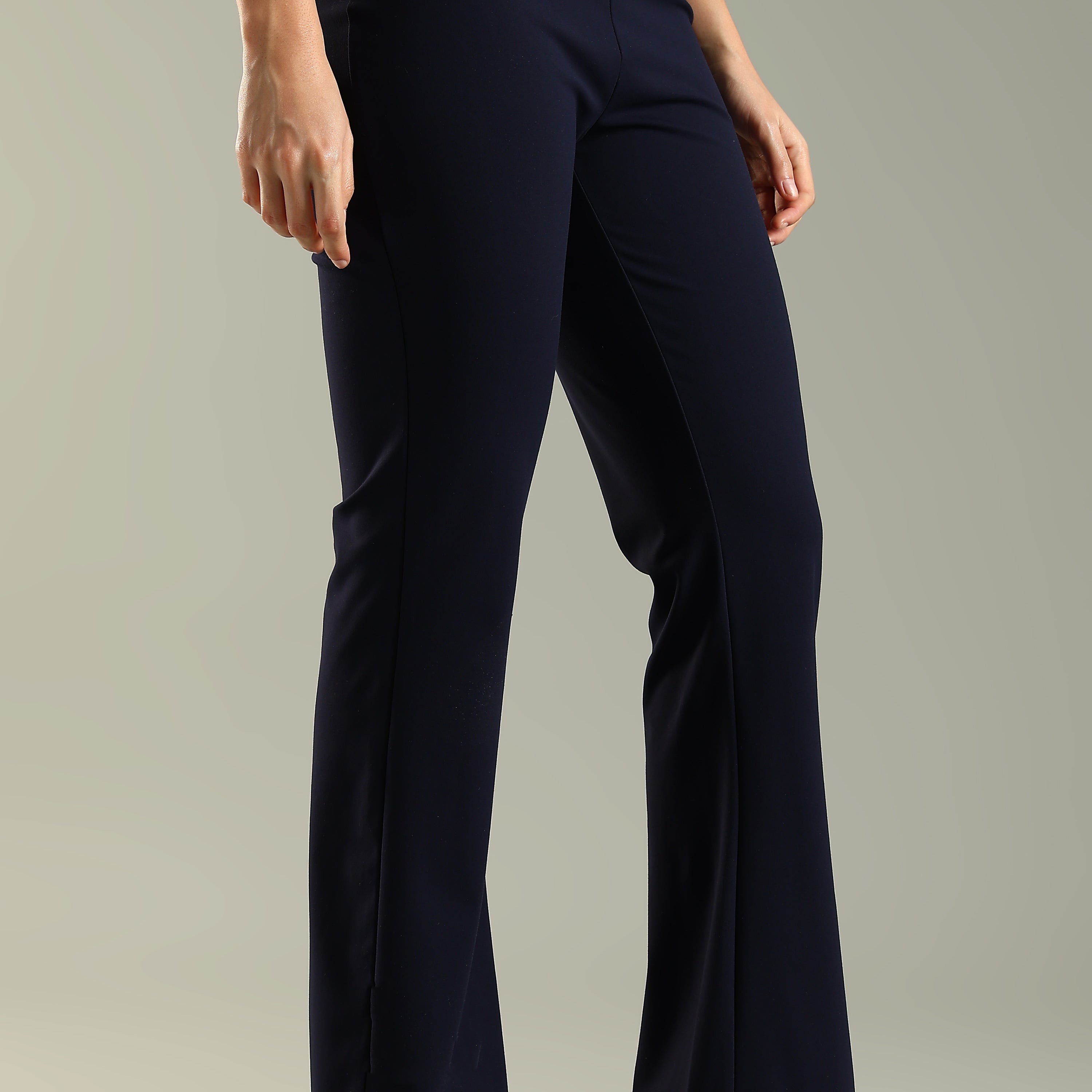 DOMIN8 Women Flared Mid-Rise Trousers