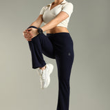 DOMIN8 Women Flared Mid-Rise Trousers