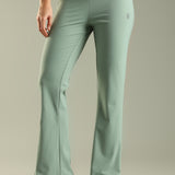 DOMIN8 Women Flared Mid-Rise Trousers