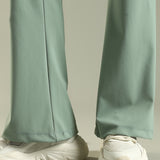 DOMIN8 Women Flared Mid-Rise Trousers