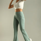 DOMIN8 Women Flared Mid-Rise Trousers