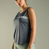 Women's Scoop Neck Tank Top with Chest Print