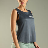 Women's Scoop Neck Tank Top with Chest Print