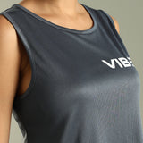 Women's Scoop Neck Tank Top with Chest Print