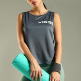 Women's Scoop Neck Tank Top with Chest Print