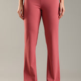 DOMIN8 Women Flared Mid-Rise Trousers