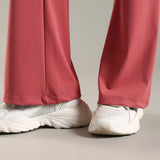 DOMIN8 Women Flared Mid-Rise Trousers