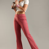 DOMIN8 Women Flared Mid-Rise Trousers