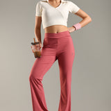 DOMIN8 Women Flared Mid-Rise Trousers