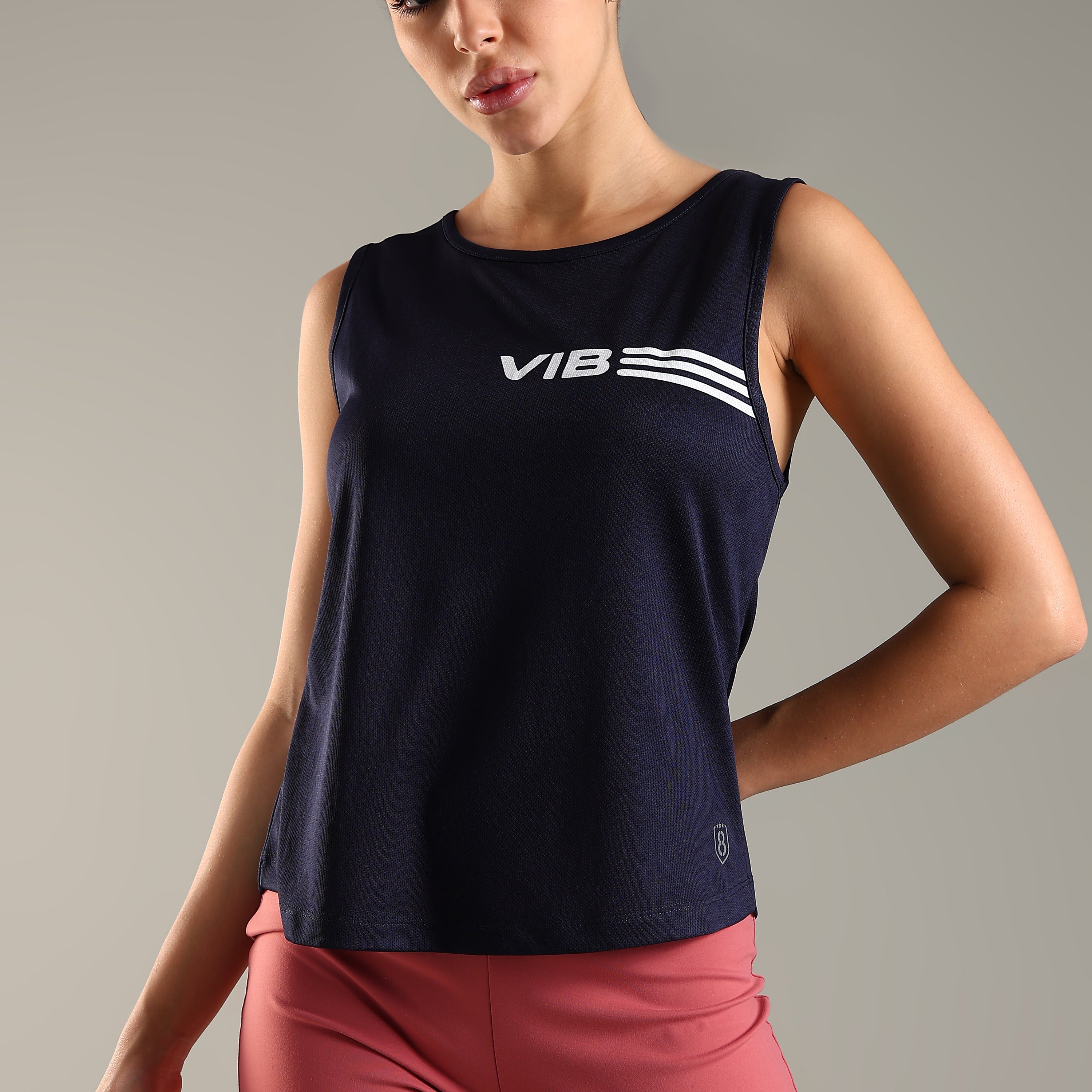 Women's Scoop Neck Tank Top with Chest Print