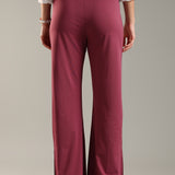 Women's Flared Workleisure Pant with Wide Bell Bottom Slit & Hollywood Waistband
