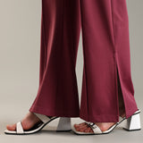 Women's Flared Workleisure Pant with Wide Bell Bottom Slit & Hollywood Waistband
