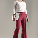 Women's Flared Workleisure Pant with Wide Bell Bottom Slit & Hollywood Waistband