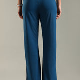 Women's Flared Workleisure Pant with Wide Bell Bottom Slit & Hollywood Waistband